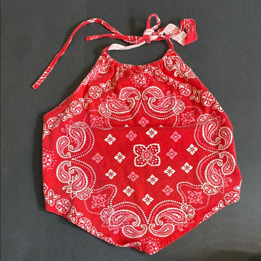Red Bandana Print Women’s Top